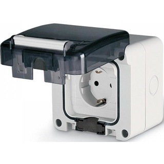 Tomada Mural 16A 250V ALEMA Schuko com Alvelos Protegidos.IP66 M95 137.6407