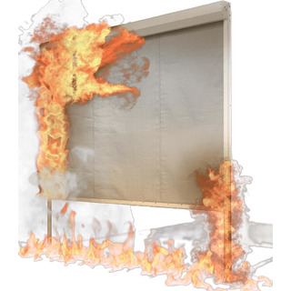 FLAMA CCF3515 - Cortina de Enrolar Corta Fogo em Perfis de Aço Zincor Motor 24Vdc   Central MC160 Com Módulo MMSF   Pirilampo e Besouro 10023159 #