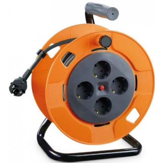 Enrolador Cabo com 4 Tomadas 3G1.5mm 25mts com Proteção #