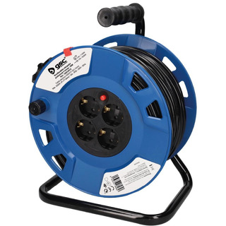 Enrolador Com Cabo H05VV-F 3G1.5 Com 4 Tomadas Schuko 25Mts 100510015 #