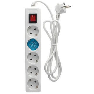 Bloco Quintúplo Schuko Com Interruptor 3G1.5 1.5Mt 0000005 #