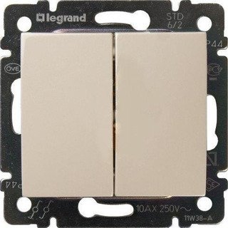 Comutador Escada Duplo Creme Valena