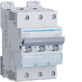 Disjuntor 3P 20Ah 6/ 10Ka Curva C NFT320