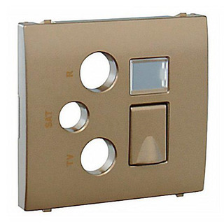 Centro para Tomada Mista R-TV-SAT-RJ45-FO Champanhe #