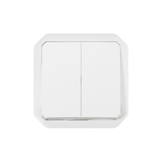Comutador De Escada Duplo Encastrar Plexo IP55 Branco