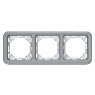 Espelho Triplo Horizontal Para Caixa Estanque Plexo Cinzento