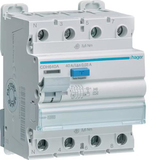 Interruptor Diferencial 4P 40Ah 30Ma 10KA Hiperimunizado CDH640A
