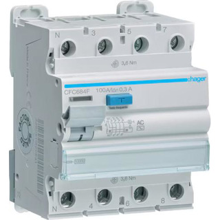 Interruptor Diferencial 4P 100Ah 300Ma 10Ka