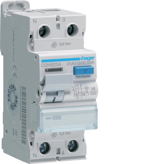 Interruptor Diferencial 1P N 25A 30mA HI 10Ka CDH525A