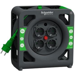 Enrolador de Cabo com 4 Tomadas 3G1.5mm 15Mts IP20 IMT33137