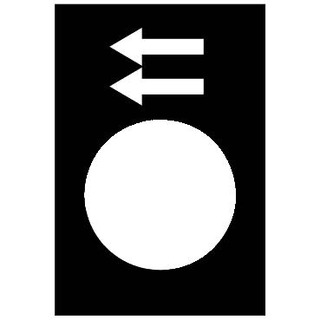 Etiqueta de Sinalização com Seta Betoneira Pendente Desce Velocidade Rápida 30x40 Furo 22mm Preto ZB2BY2905