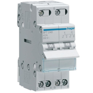 Inversor De Rede Modular (1-0-2) 2P 40A Com Ponto Comum Em Cima SFT240