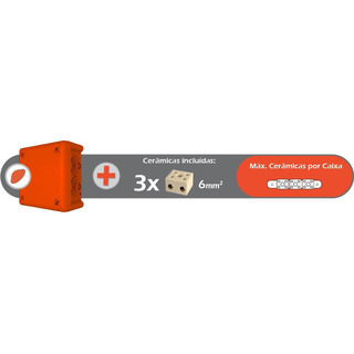 Caixa Derivação 102x102x56 Anti Fogo IK08 IP66 Laranja J100BF