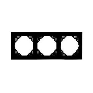 Espelho Triplo Logus 90 Preto Mate