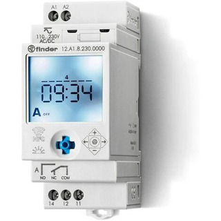 Programador Horário Digital Astronômico 2 Canal 16A 230Vac NFC para Calha Din