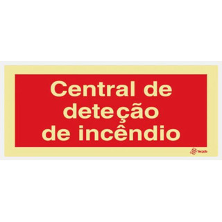 Placa Fotoluminescente Vermelha (Central de Incêndio) 200X100 10535A