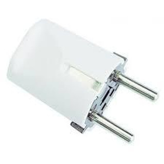 Ficha Macho Schuko 16A Saida Frotal Branca #