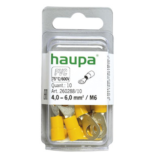 Ação 2024 Caixa de 10Terminal Isolado de Olhal 4/ 6mm  M6 Amarelo