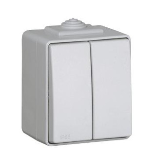 Comutador Escada Duplo Estanque Cinza