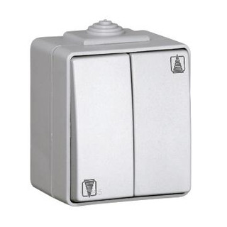 Botão Duplo de Comutação de Estores Estanque Branco