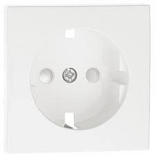Centro para Tomada Schuko com Obturador Logus90 Gelo 90632 TGE