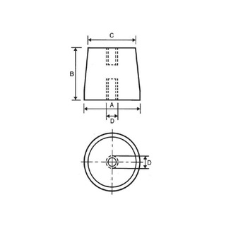 SB0 Isolador Redondo M4 20X22X15