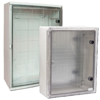 Armário ABS com Porta Transparente 600x500x220mm com Platine IP65 Cinza GG5018 #