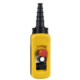 Botoneira Em Flauta Pendente Com 2 Botões 1NA   Emergência Com Furo 22mm XACA2713
