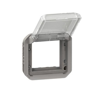 PLX-COMP Adaptador Mosaic Com Tampa Transparente IP55 Cinzento 069580L