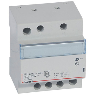 Transformador Modular 230/ 12v-24v 25Va 4Módulos