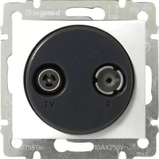 Tomada TV-RD Satélite 862 MHZ Branco Valena