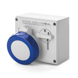 Tomada Fêmea Mural OMNIA C/ Encravamentro 3P 16A 6H IP66/ 67 200-250Vac 50/ 60Hz Azul 505.1683 #