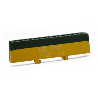 Barramento Calha DIN 63A 15x2.5-15mm Verde/ Amarelo BL15T #