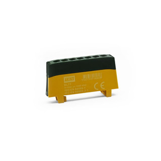 Barramento Calha DIN 63A 7x2.5-15mm Verde/ Amarelo BL7T #