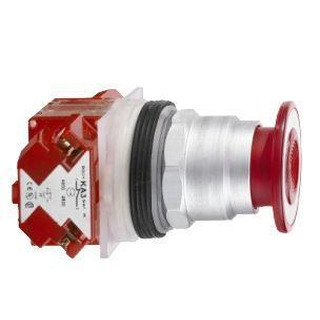 Botão de Emergência Vermelho 30mm Aro Metálico Cabeça Cogumelo 1NC 9001KR9R20H6 #