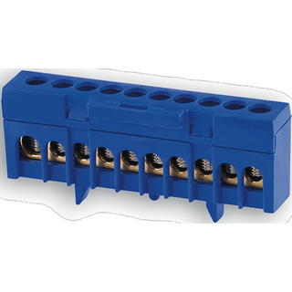 Barramento Isolado Neutro 10F (1x25 9x16) Azul 0021601