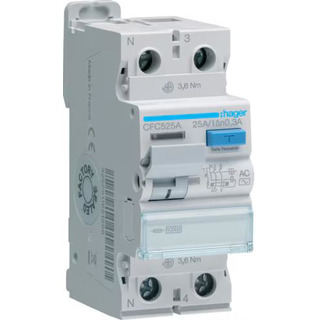 Interruptor Diferencial 2P 25Ah 300Ma 10Ka