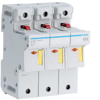 Corta Circuitos 14x51 3P 50Ah 4.5 Módulos LS603