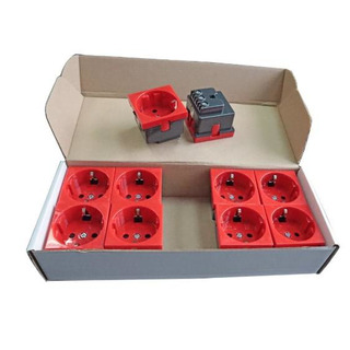 Tomada Schuko Vermelha com Obturador Q5 45132SVM