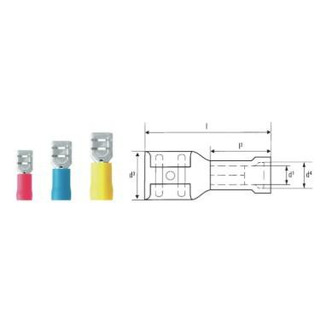 Terminal Isolado Faston Femea 6F638V Amarela 100un