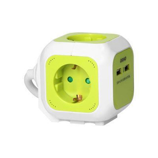 Tomada de Extensão 4 Tomadas Schuko 2xUSB Cabo de 1,4m Cor Limão OR-AE-13144(GS)/ L #