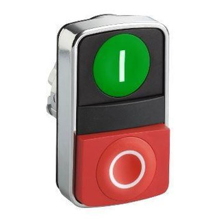 Botão de pressão Duplo Verde/ Vermelho Metálico 22mm ZB4BL7341 #