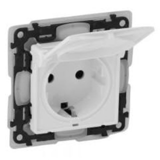 Tomada 2P T Schuko Com Tampa IP44 Valena Life