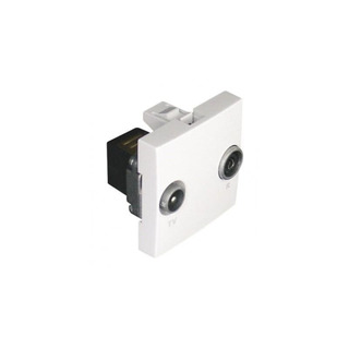 Tomada R-TV Passagem Q45 Branco Mate 45564SBM #