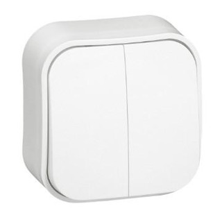 Comutador Escada Duplo Saliente IP21 Forix Branco