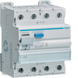 Interruptor Diferencial 4P 40A 300Ma 10Ka Hiperimunizado CFH640A