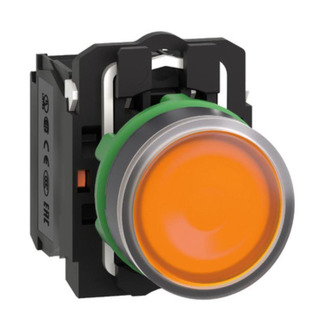 Botão de Pressão Luminoso Amarelo 22mm 240V 1NO 1NF XB5AW35M5 #