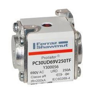 Fusivel Ultra Rápido para Semicondutores Tamanho 30 250A/ 690V Com indicador de Fusão Classe aR Y300056 PC30UD69V250TF #