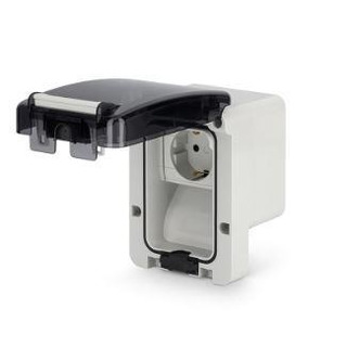 Tomada Mural 16A 250V Alema Schuko com Alvelos Protegidos IP66 M95 1376507