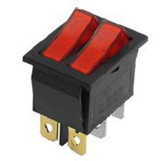 Interruptor Duplo com Luz F-11410-LL Vermelho